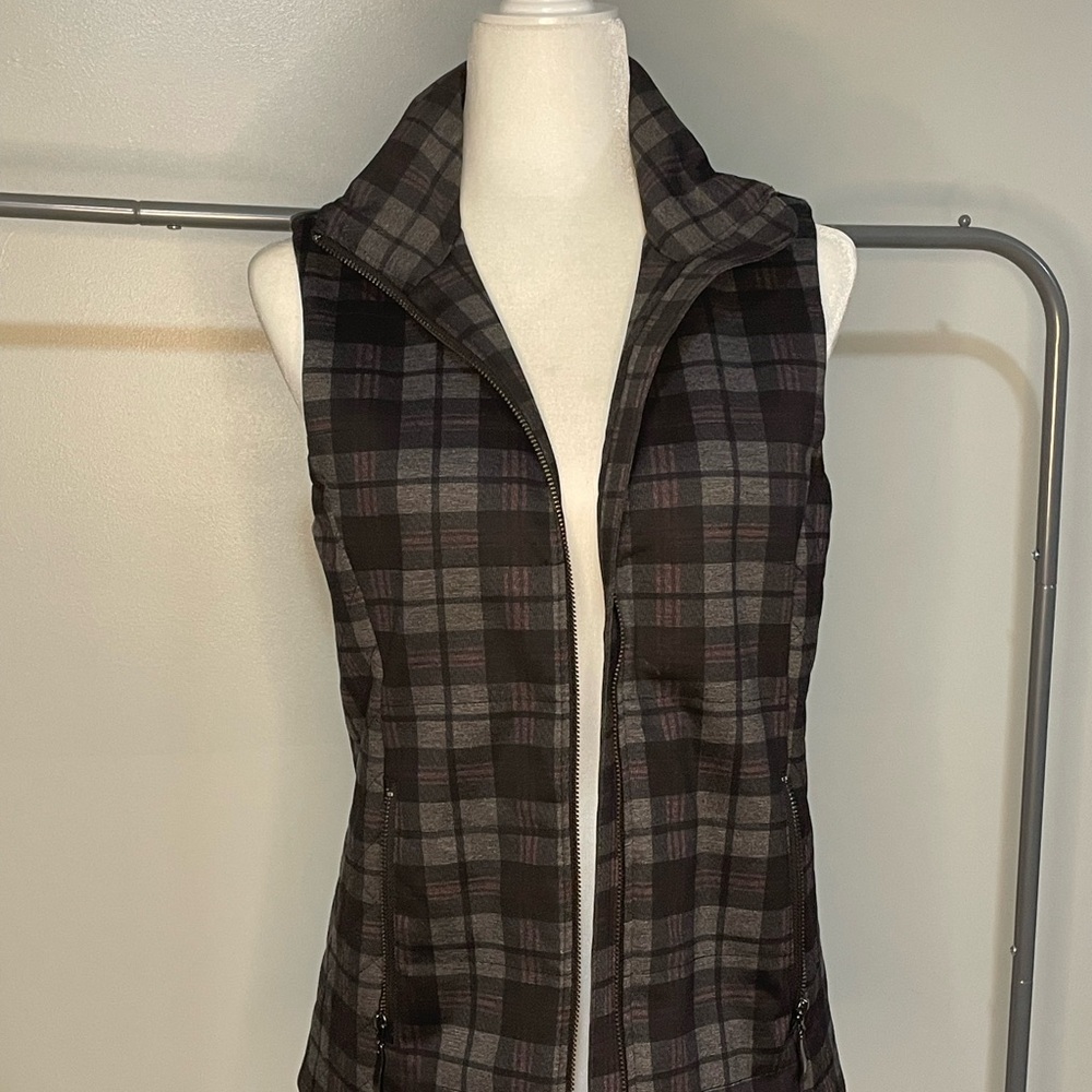 Tarte Deep Purple and Gray Plaid Vest